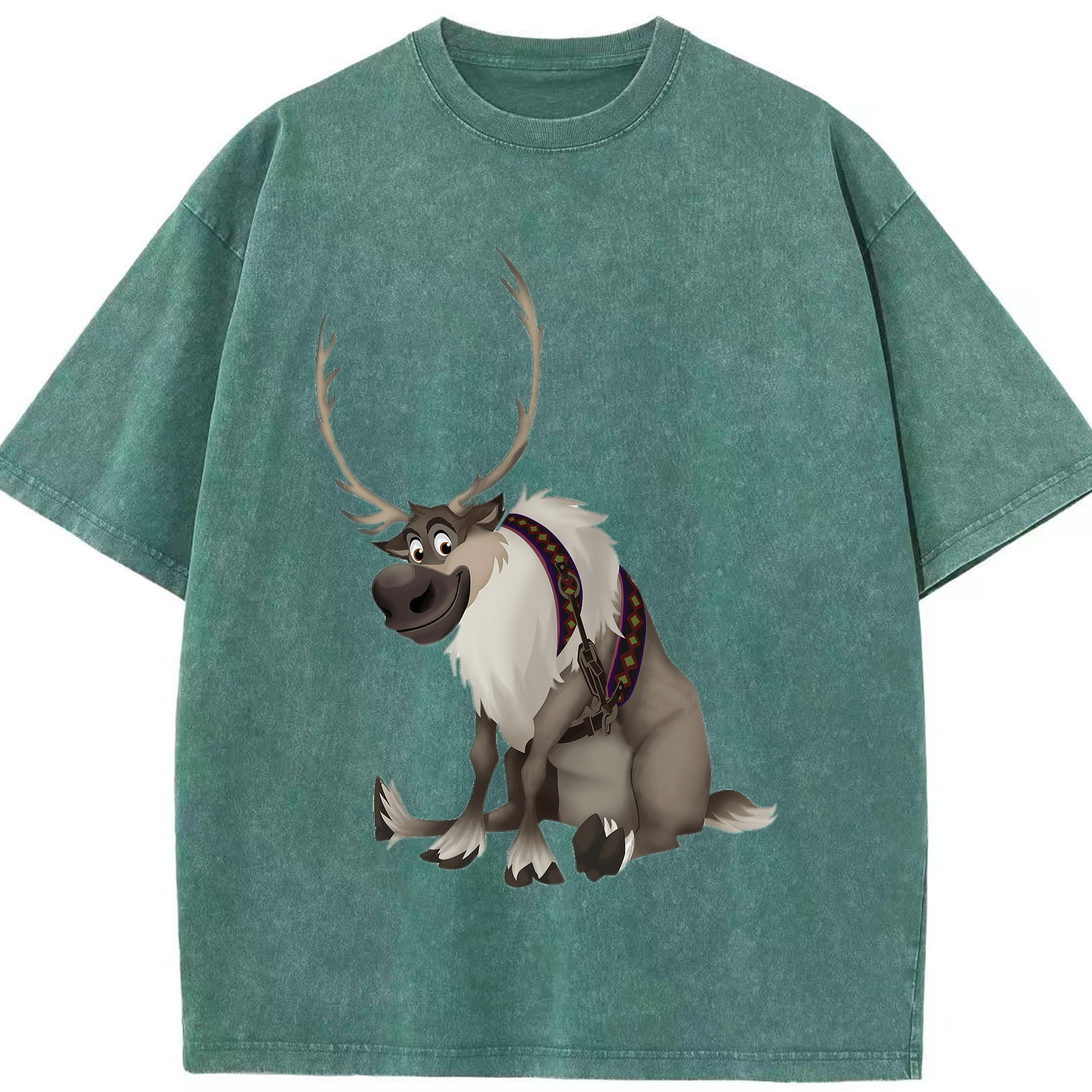 （画像用） アナと雪の女王 アンナ エルサ Frozen Anna Elsa 綿100% ヴィンテージ風 半袖Tシャツ（フロントプリント）